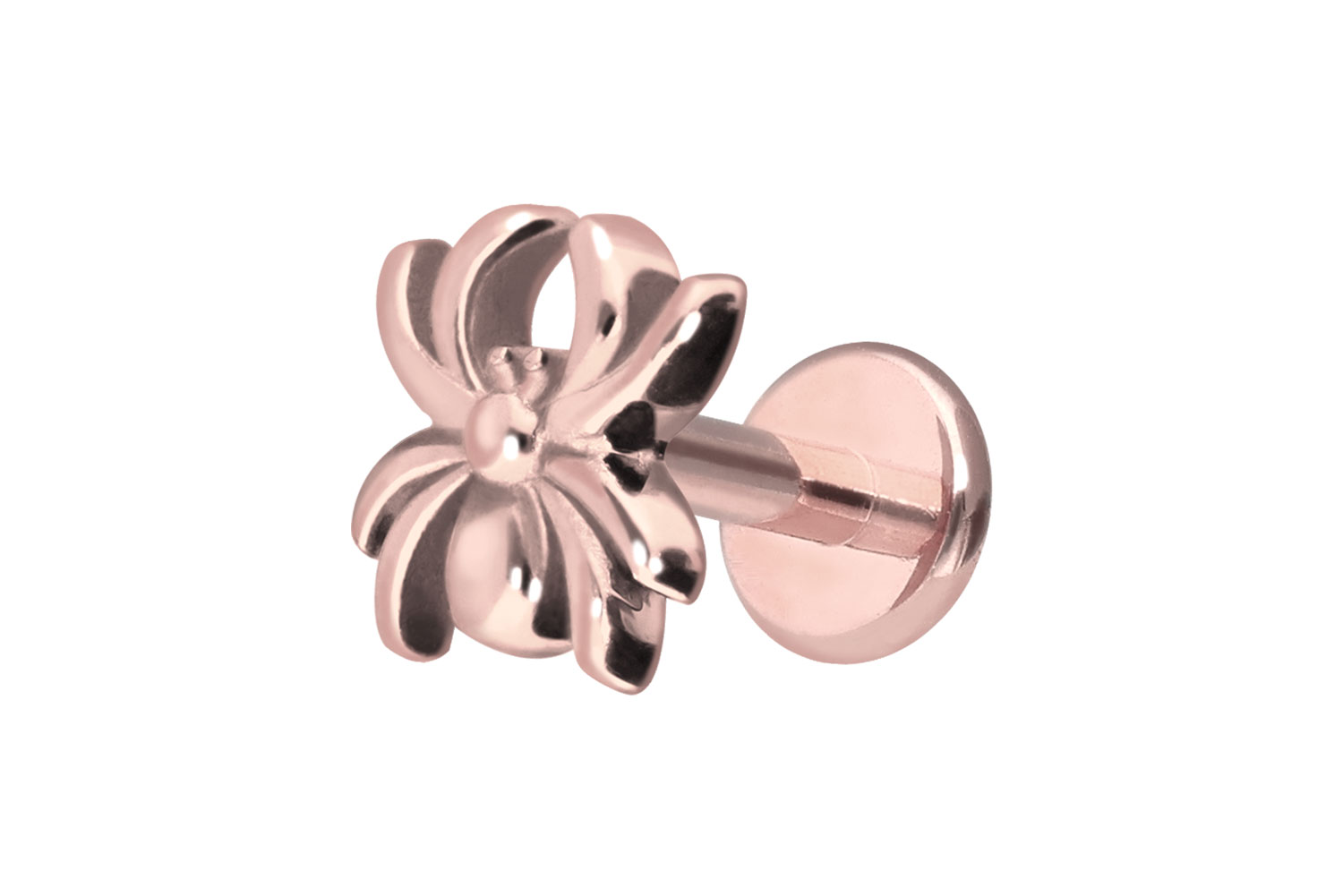 Premium Titan Labret Piercing mit Innengewinde SPINNE